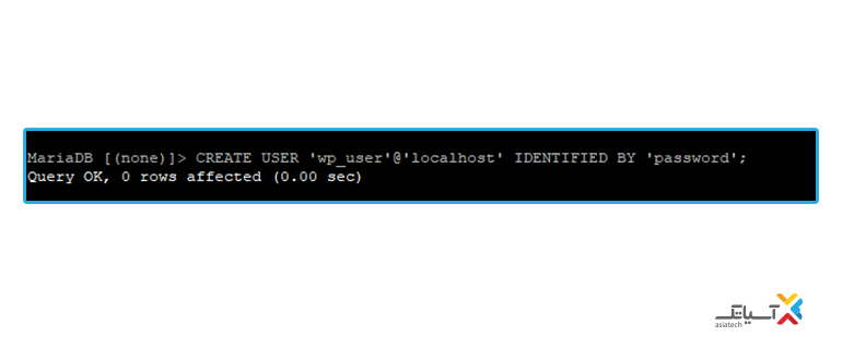 ایجاد کاربر برای wordpress database