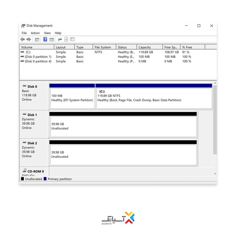 تبدیل شدن دیسک به حالت dynamic