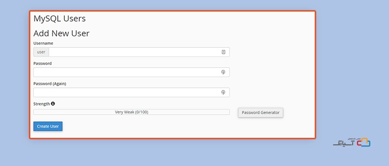افزودن کاربر جدید MySQL