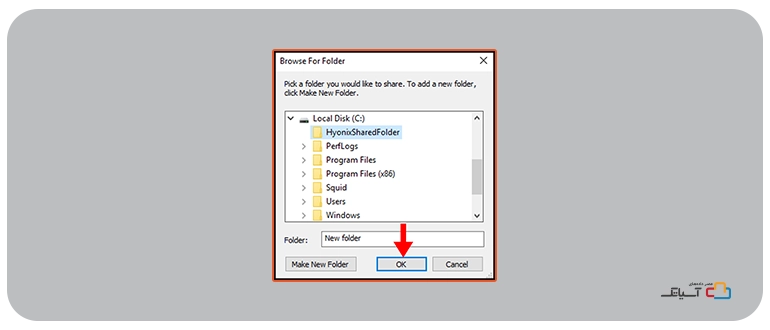 new folder را انتخاب کنید