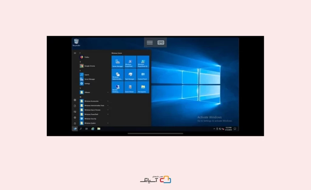 وارد شدن به windows server