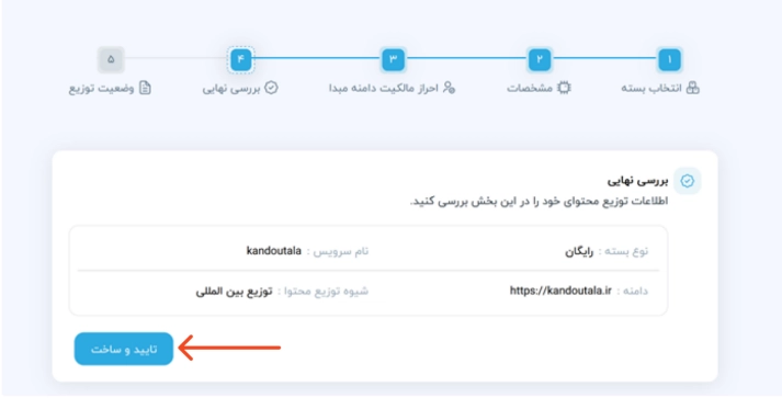 گام چهارم: بررسی نهایی